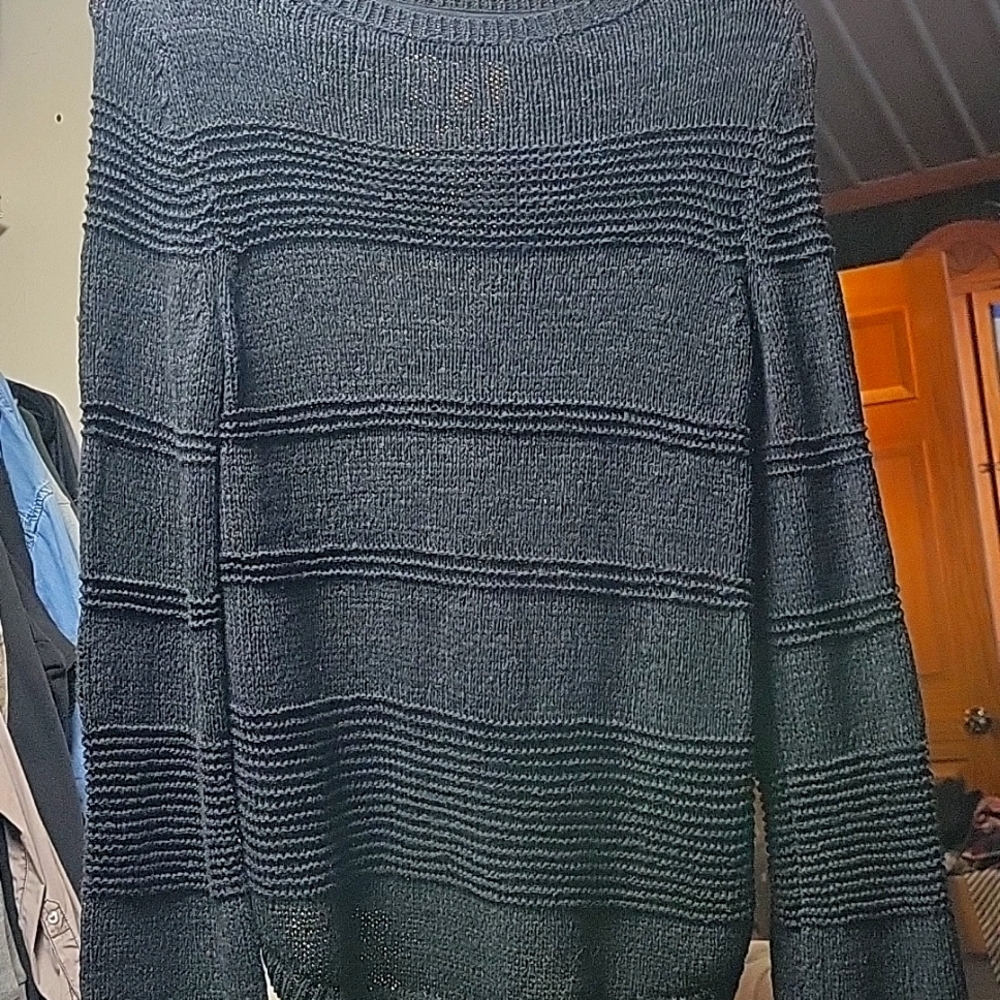 Black boho style sheet sweater.